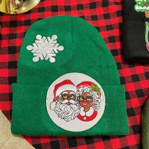 Green Santa and Mrs. Claus Beanie
